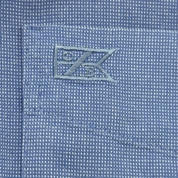 Cutter‎ Buck Mens 3XT/TG Button-Down Oxford Shirt Blue Long Sleeve logo Casual - Picture 9 of 9
